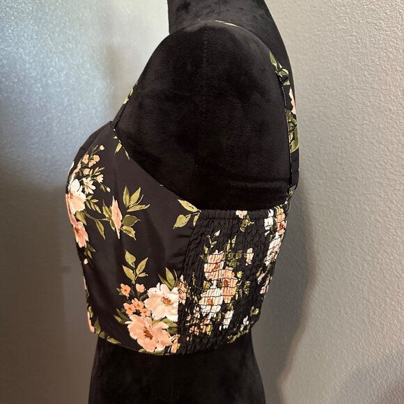 Old Navy The Occasion Cropped Tube Top Womens M Black Floral Coquette Soft Girl - Picture 6 of 8